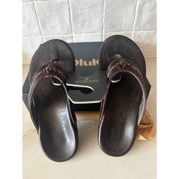 Olukai Mea Ola Men’s Leather Beach Sandals NWT Size 7 main image 8